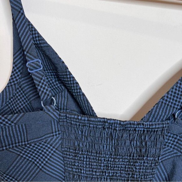 Intimately Free People Womens Size XS Blue Plaid Cropped Top Bralette Shirt - Picture 4 of 9